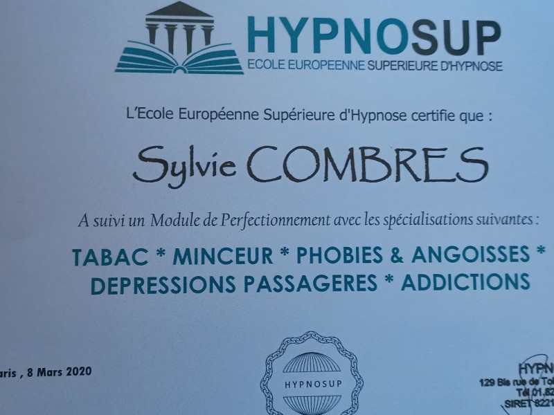 Hypnose perfectionnement Addictions phobies, Dépression, Tabac ,Angoisses Minceur,