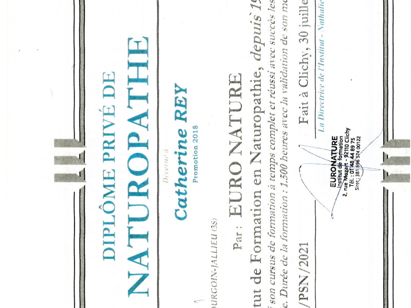Diplôme de Naturopathe