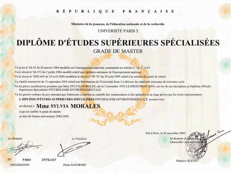 DESS Psychologie Environnementale