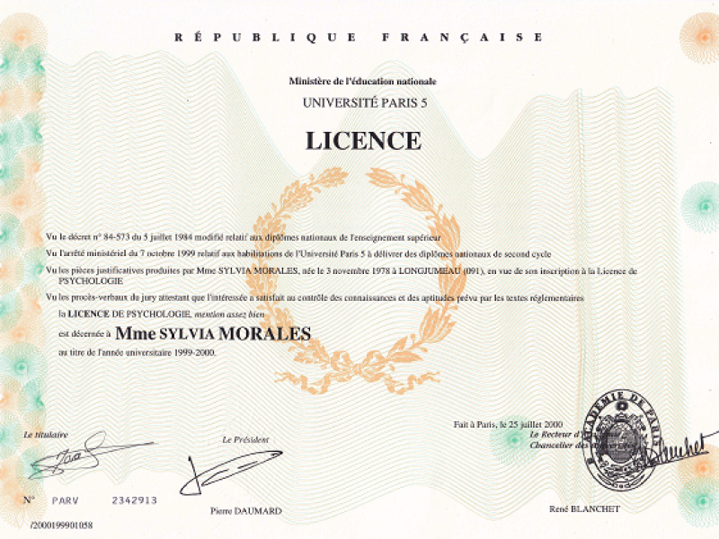 Licence de Psychologie