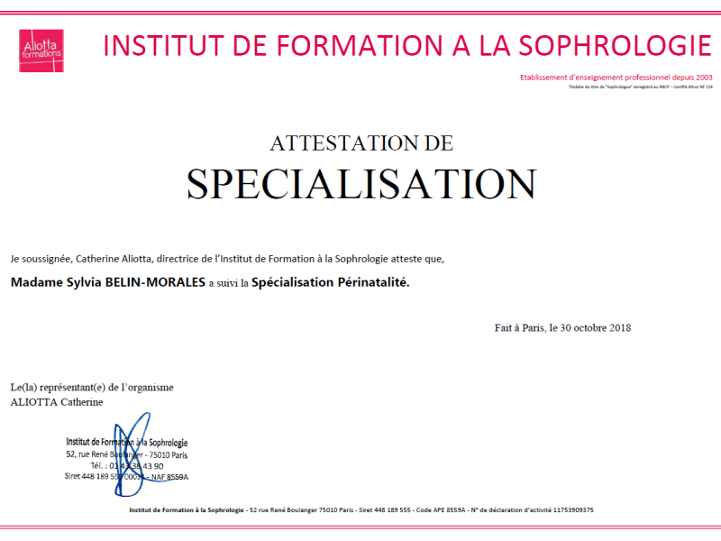 Spécialisation Périnatalité