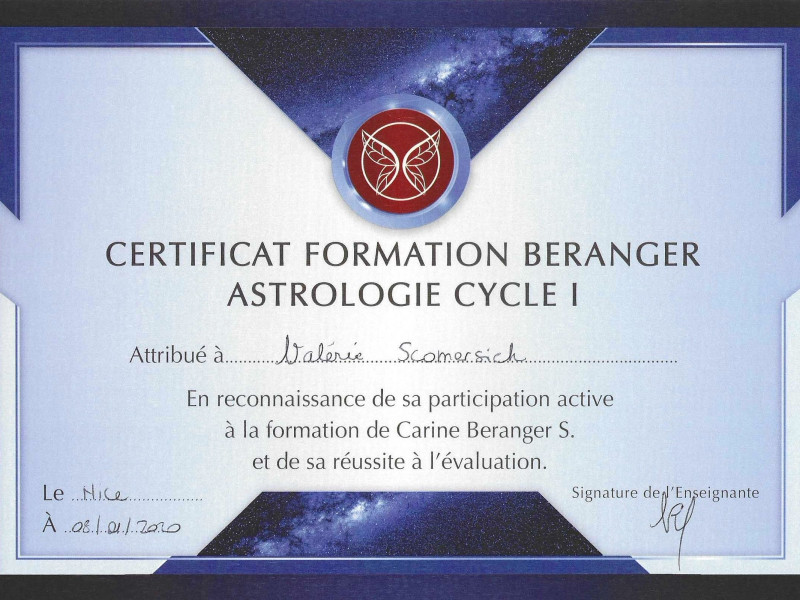Certifcat de Formation Beranger