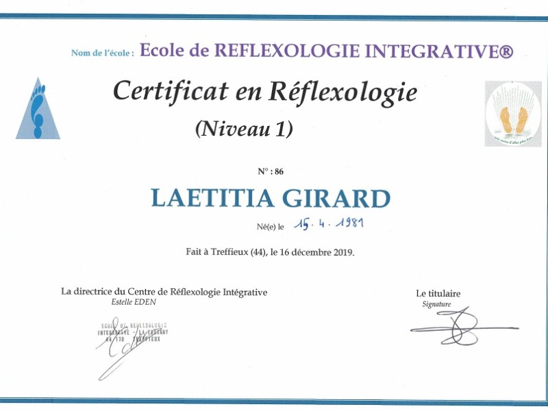 Certificat en Réflexologie