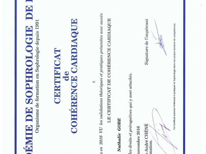 Certification en Cohérence Cardiaque