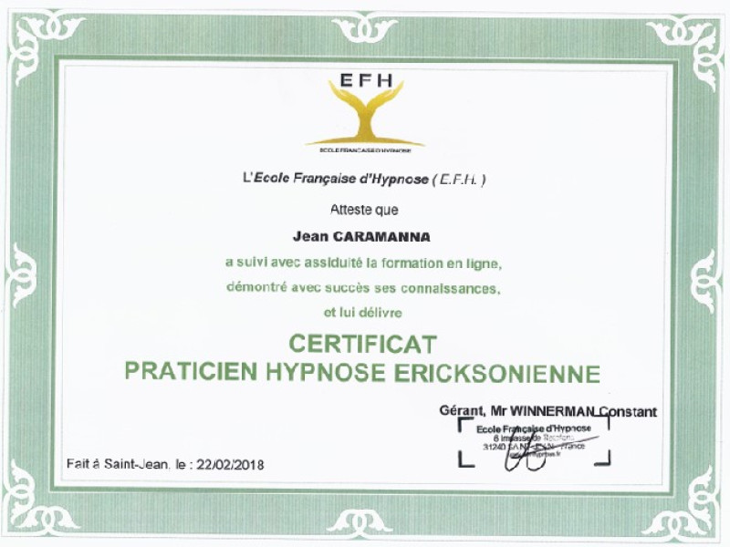 Praticien hypnose Ericksonienne