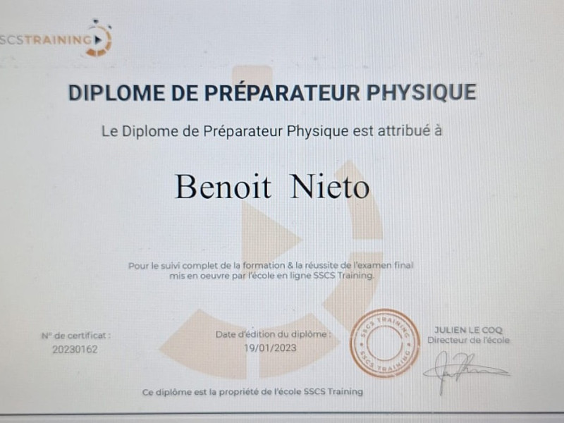 Diplôme de préparateur physique
