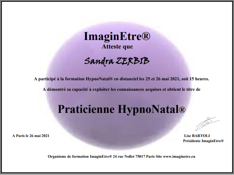 Praticienne hypnoNatal®