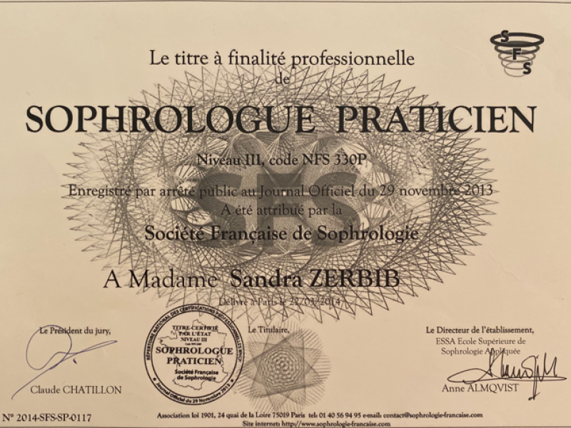 Sophrologue agréée RNCP
