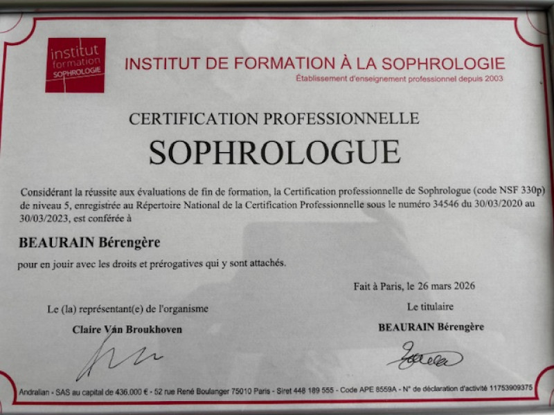 Certification professionnelle de sophrologue