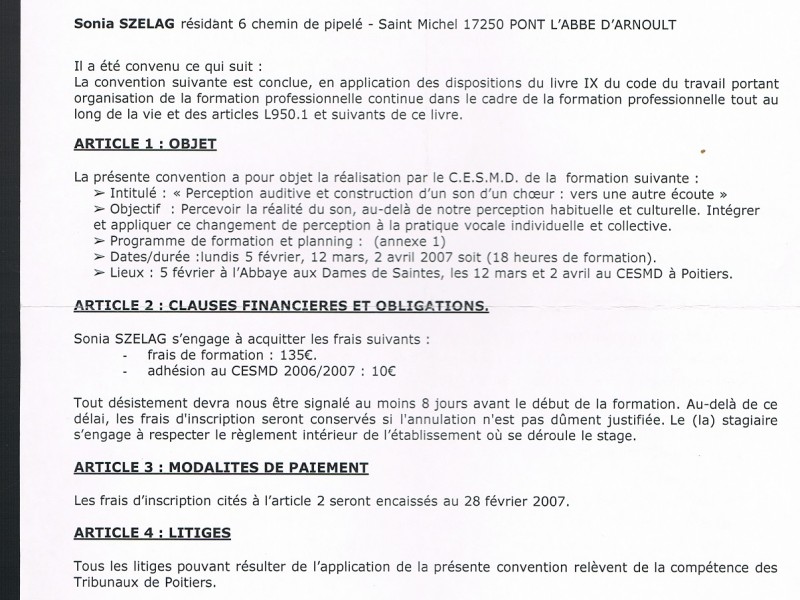 attestation de formation