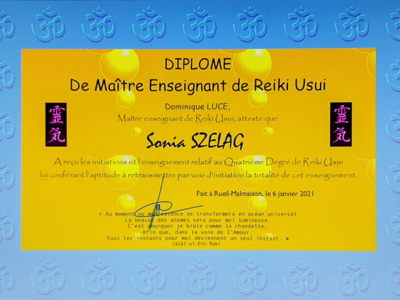 Maitre Reiki Usui Enseignante
