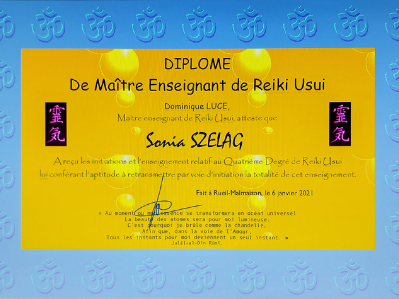 Maitre Reiki Usui  Enseignante