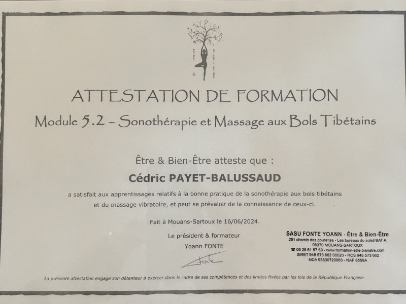 Attestation de Formation