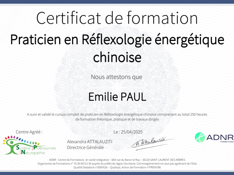 Praticien en réflexologie énergétique chinoise