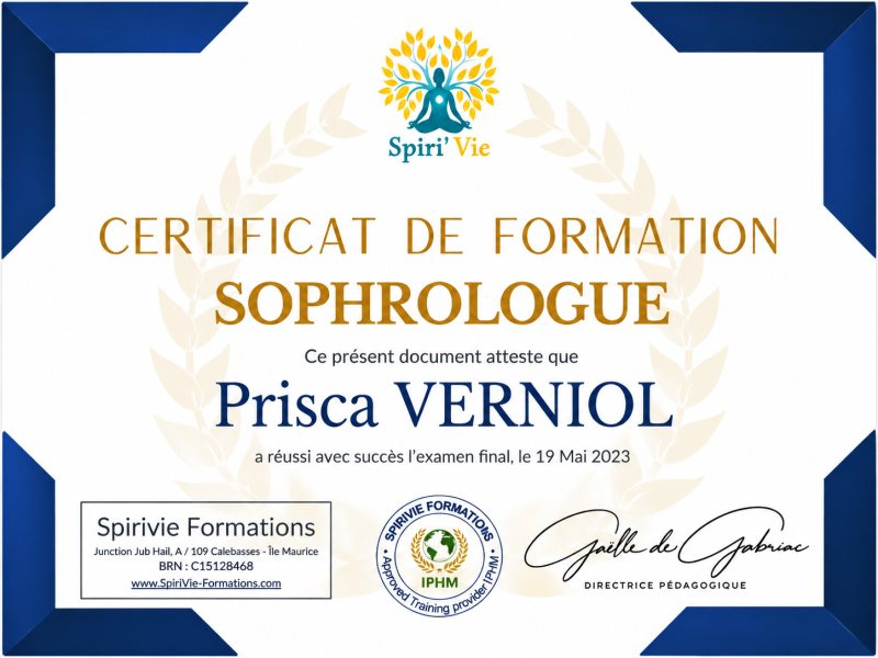 Certificat de formation Sophrologue
