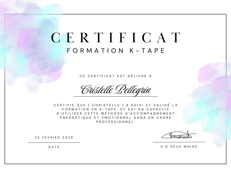 Certificat formation K TAPE