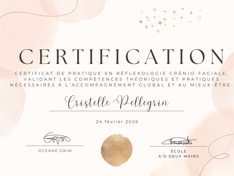 Certificat Réflexologie cranio-faciale