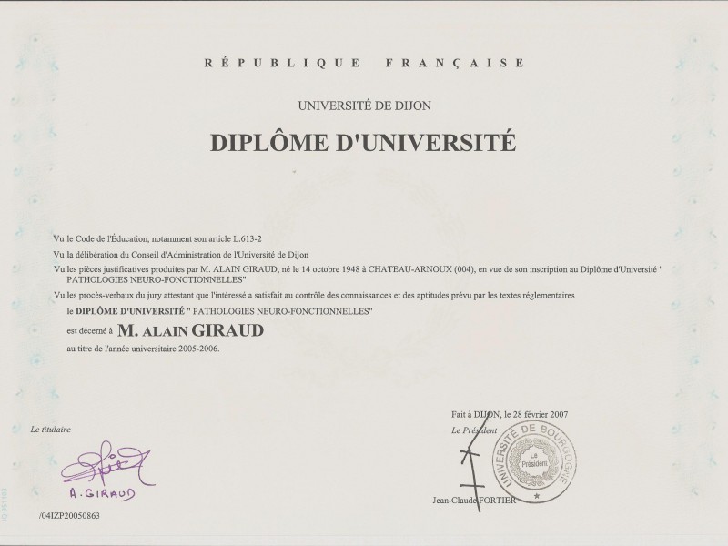 DU en Pathologies neuro-fonctionnelles