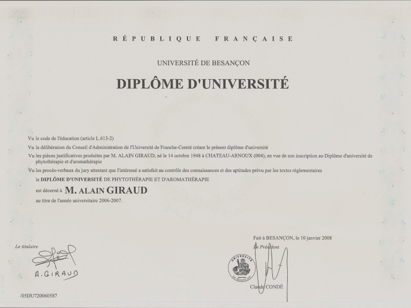 DU en phytothérapie aromathérapie
