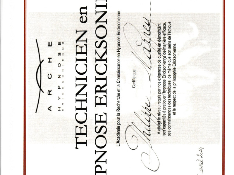 Technicien en hypnose Ericksonnienne