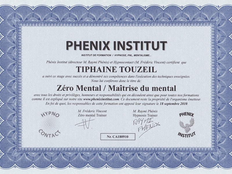 Praticien en Zéro Mental/ Maîtrise du Mental