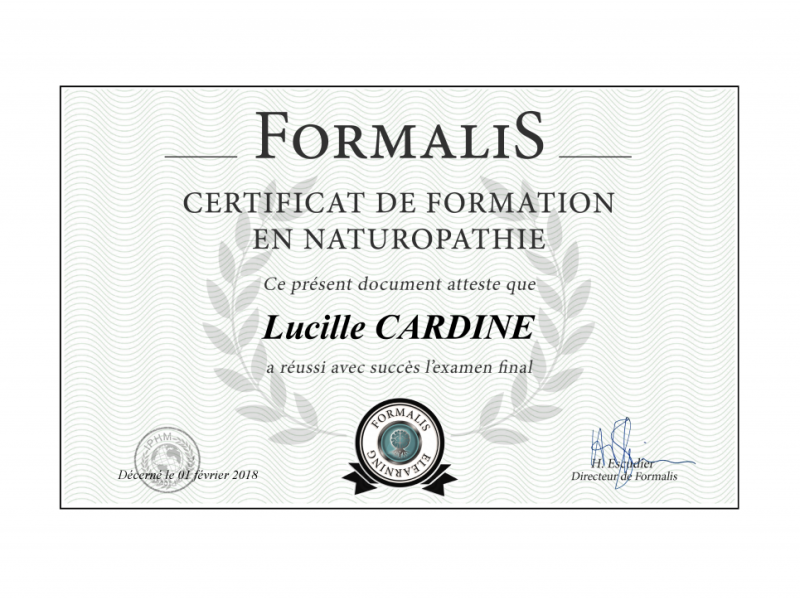 Certificat de naturopathie