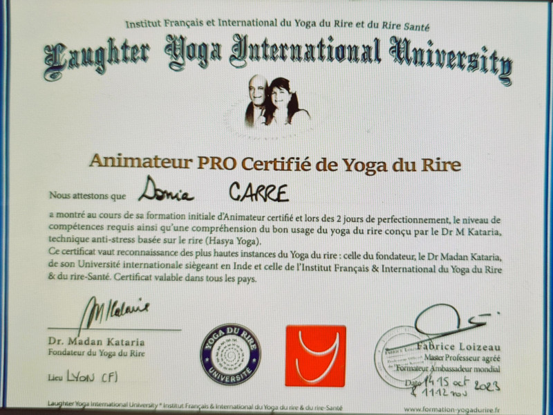 Animateur Pro Certifié Yoga du Rire