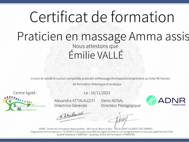 Praticienne en massage Amma Assis
