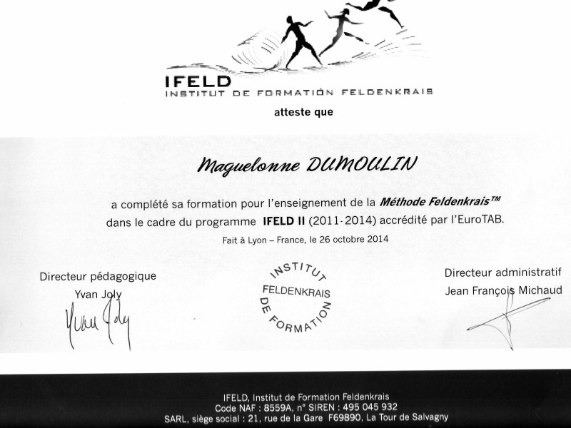 Enseignement de la Méthode Feldenkrais