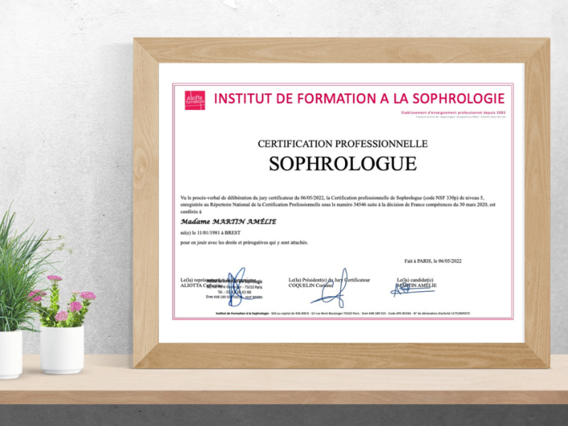 Sophrologue Certifié RNCP niveau 5