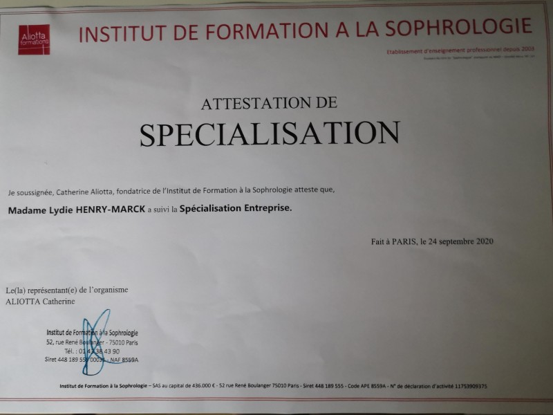 Attestation de formation