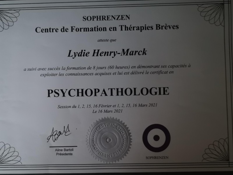 Certification en psychopathologie