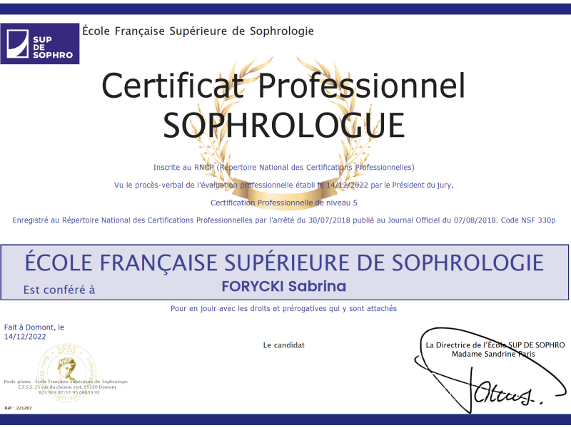 PRATICIEN SOPHROLOGUE