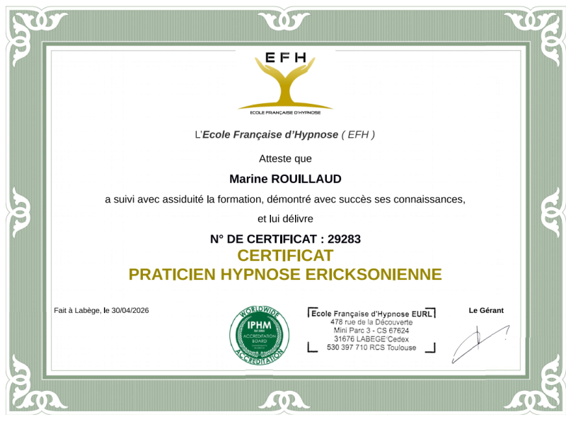 Praticien en hypnose ericksonienne