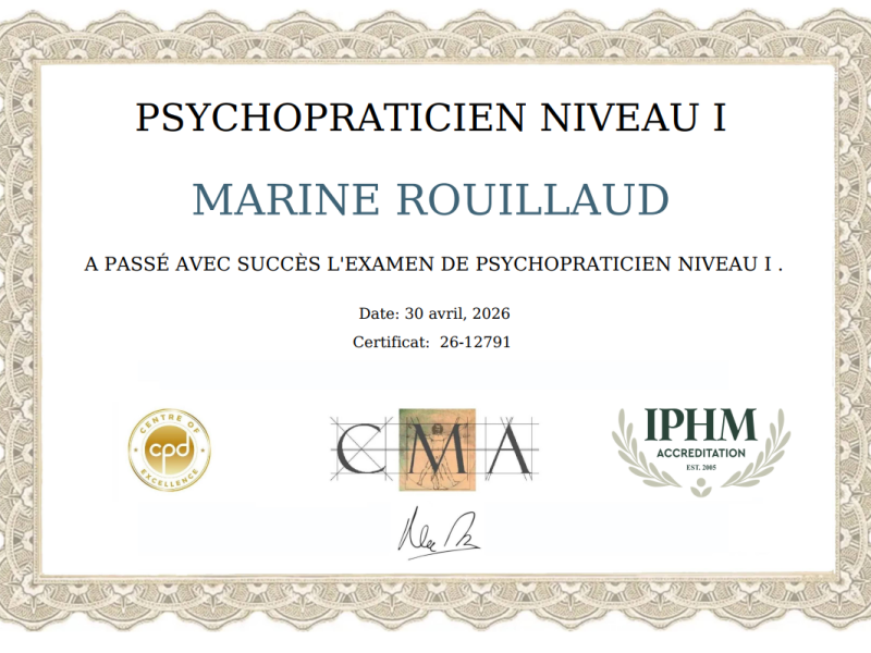 Psychopraticien de niveau 1