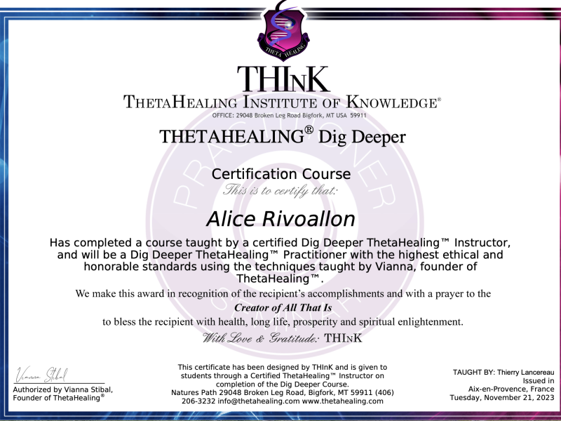 Praticien en Theta Healing