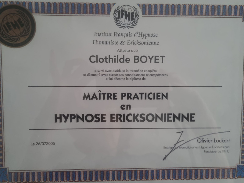 Maître praticien en hypnose ericksonienne