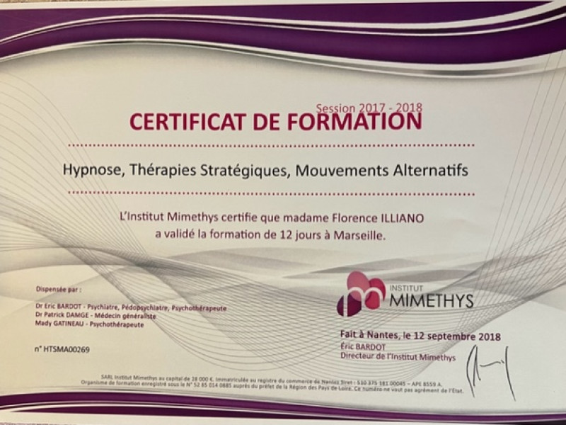 Certificat de Formation HTSMA