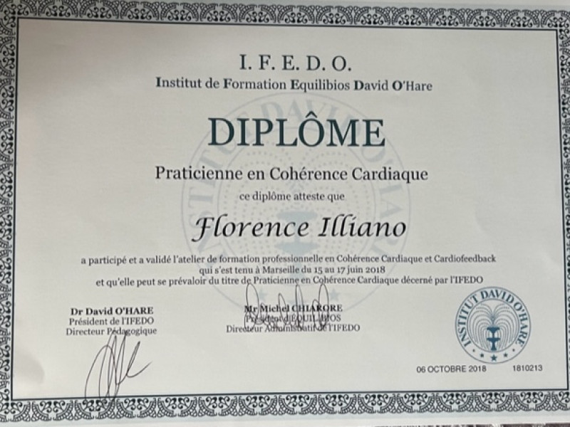 Diplôme de Praticienne en Cohérence Cardiaque