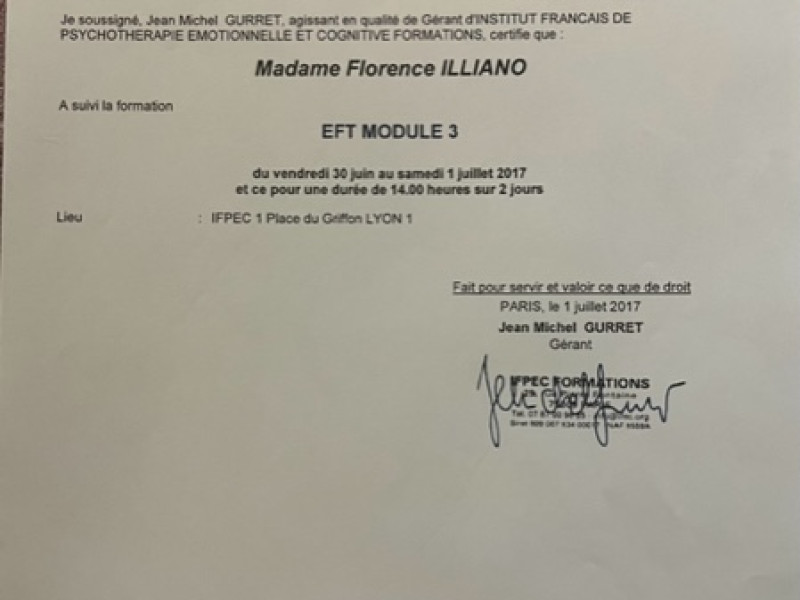 Praticienne EFT module 3