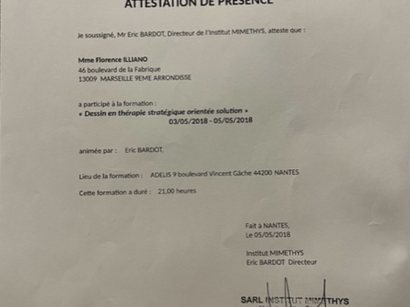 Praticienne Formation Dessin en Thérapie Stratégique Orienté Solution
