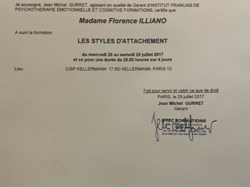 Praticienne sur Les Styles d'Attachement