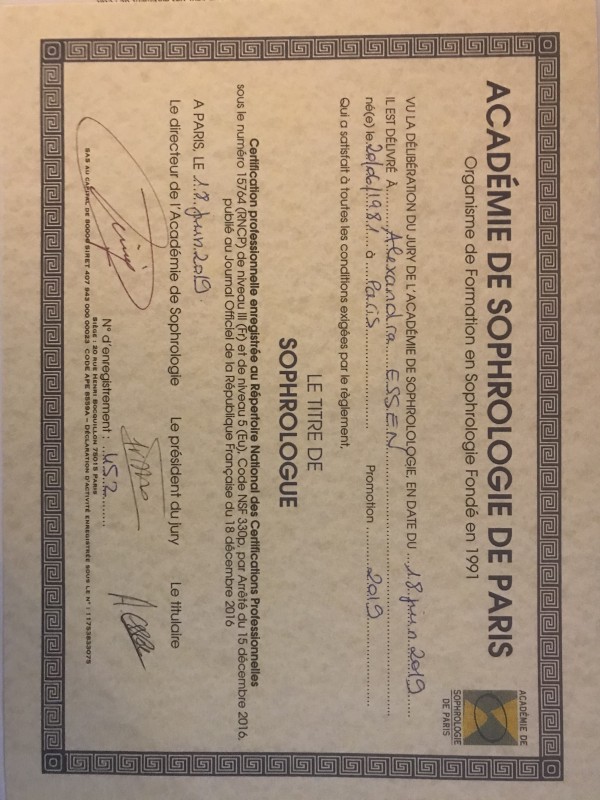Diplôme de Sophrologue