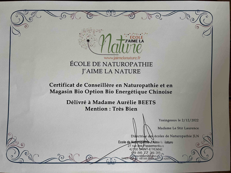 Conseillère en Naturopathie et en magasin Bio